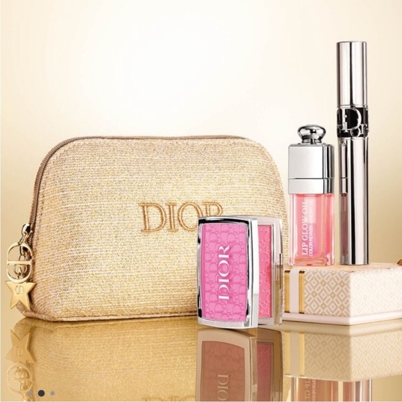 Dior Other - Limited edition 2024 Christian Dior gold Holiday bag and make-up set, NEW in Box